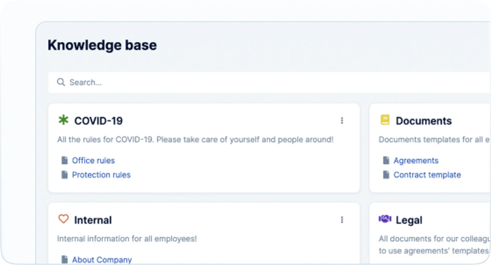 Knowledge base for employee training